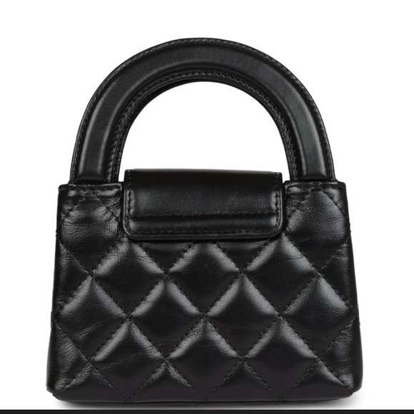 Brand New Chanel Nano Kelly Mini Black Quilted Leather Handbag - Picture 12 of 14